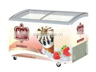 Best Seller Curved Double Door Ice Cream Showcase Freezer photo-4