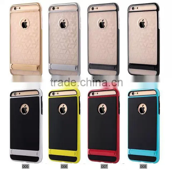 Factory Price Shockproof TPU+PET+Matel Kicksand 2 in 1 Armor Case for IPhone 6 / 6 Plus With Stand Function photo-6