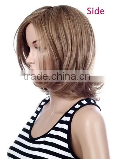 Black/blond/brown/grey Kinky Curly Synthetic Lace Hair Wig Cheap Bangs Artificial Wig photo-3
