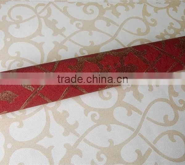 Red Pvc Vinyl String Heavy Wallpaper From Most Professional Wallpaper Manufacturer photo-3
