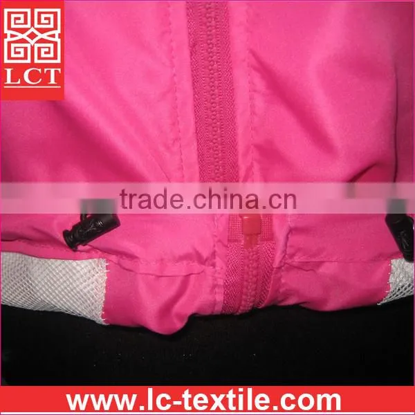 China OEM Factory Wholesale Custom Print Promotion Slim Fit Ladies Pink 201D Nylon Work Jacket With Elastic Waistband(LCTU0062) photo-4