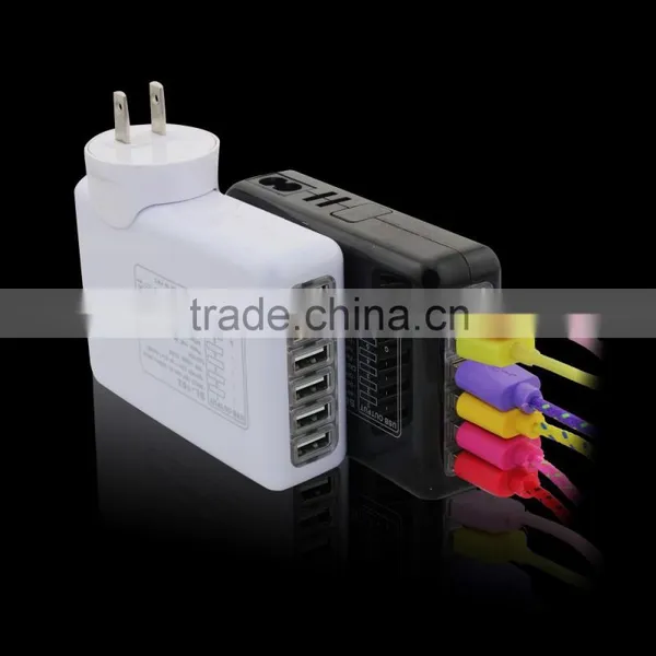 Double 6 USB 4000MA UK EU US AU Universal Multi Plug Adapter