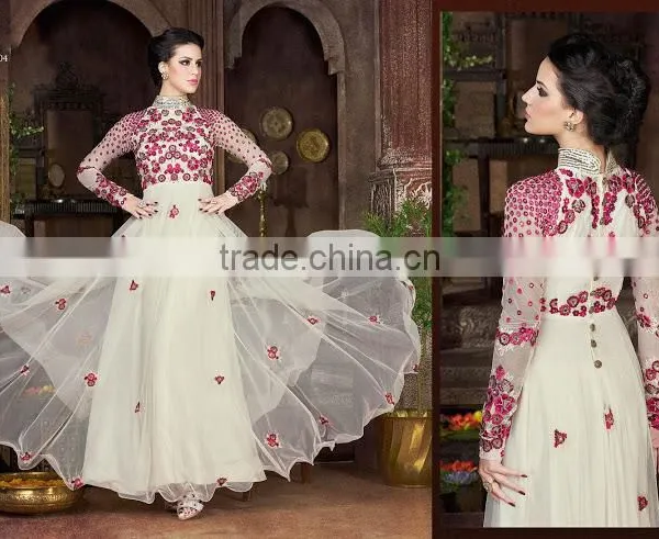 Fancy Fabric Off White Designer Gown/latest Gown Designs/wholesale Gown