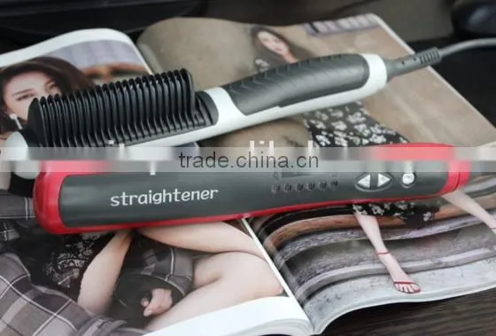 Fashion Professional Natrual Hair Straightener Brush Electric Hair Comb photo-2