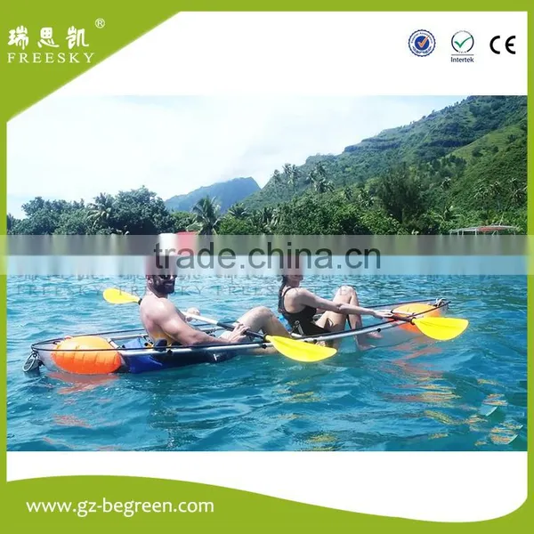 2 Seat Plastic Crystal Clear Bottom Transparent Canoe /kayak photo-5