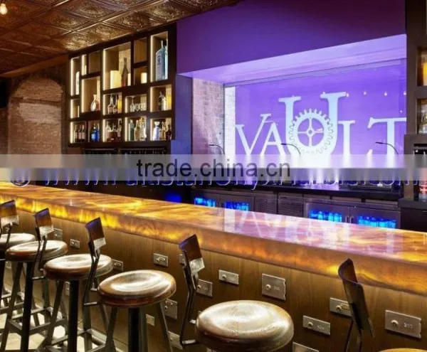 Professional Factory BACKLIT ONYX COUNTERTOPS FOR BAR RECEPTIONS photo-3