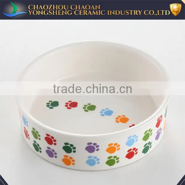 Wholesale Colorful Cat Dog Footprint Decal Ceramic Pet Bowl photo-3