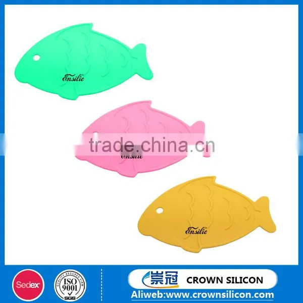 Fish Shape Heat Resistant Silicone Cup Mats,Non-slip Silicone Table Mats photo-2
