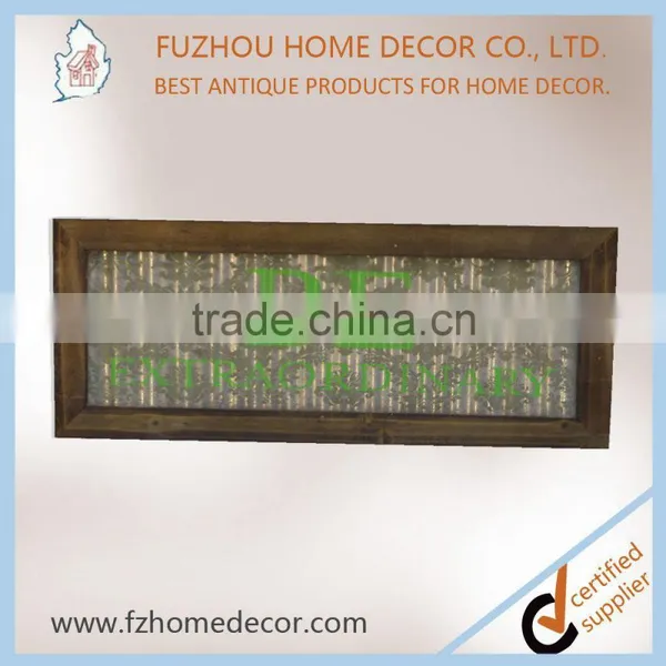 2017 Popular Vintage WAVED Tin Printing Plaque With Wood Frame photo-2