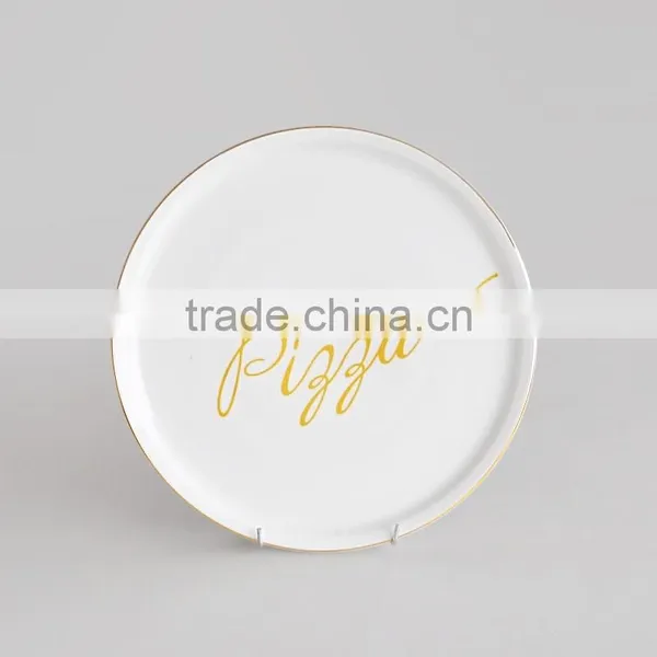 All Kinds Size Ceramic Round Plate With Decal Printing Pizza Plates photo-2