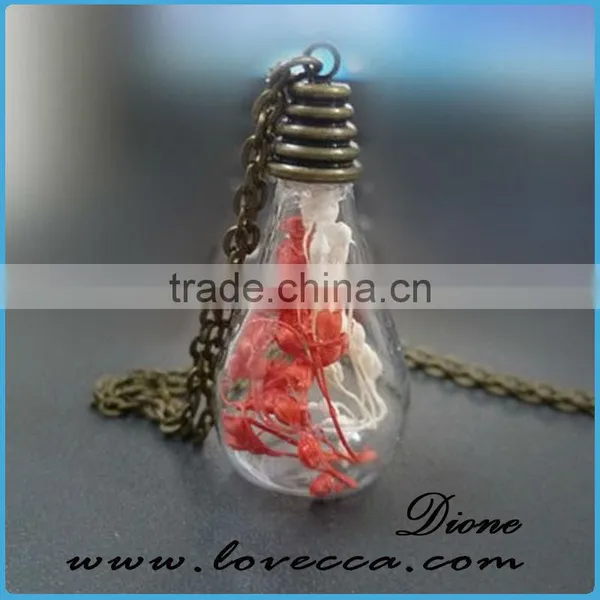 New Real Dried Flower Glass Ball Pendant Glass Dome Pendant Necklace photo-4