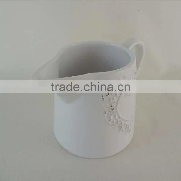 500ml White Color Emboss Ceramic Kettle Jug photo-3