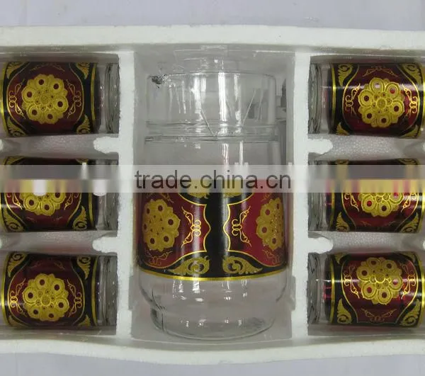 JK004 7pcs Glass Drinking Set With Deco photo-2
