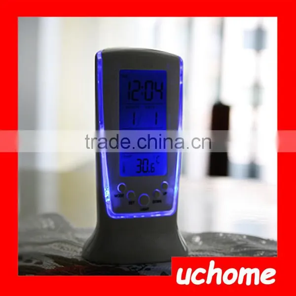 UCHOME 3 in 1 Light Calendar Thermometer Grandfather Clock With Birthday Reminding photo-3