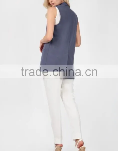 Sleeveless Jacket Bulk Wholesale Perfect Spring Vest Front Pocket Ponte Sleeveless Outdoor Jacket For Girls Fancy photo-3
