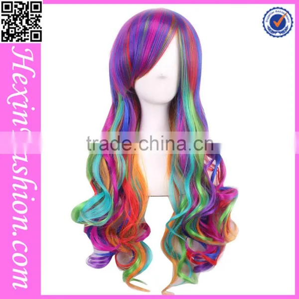 Fashion 70 CM Mixed Color Wig Cap Hairstyles Wholesale photo-3