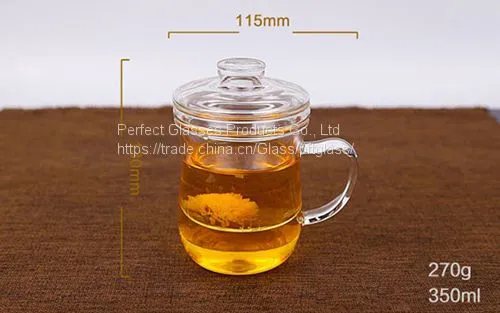 Glass Cup Kungfu Tea Cup Three Part Glass Cup Filter Glass Cup Coffee Cup Milk Cup Juice Cup for Hotel and Resturant photo-2