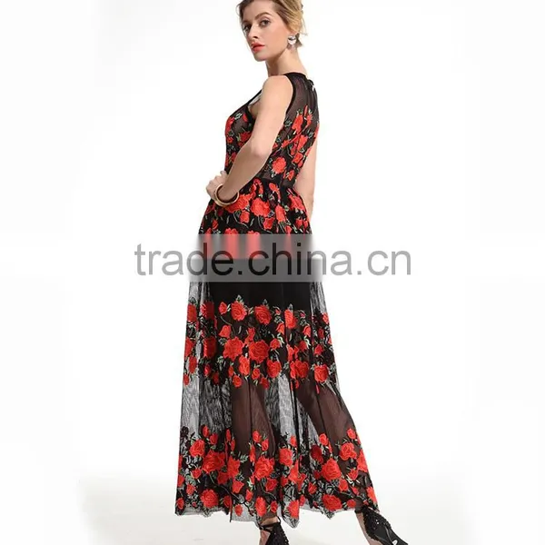 Girl 's Vintage Flower Tulle Layered Cocktail Dress photo-4