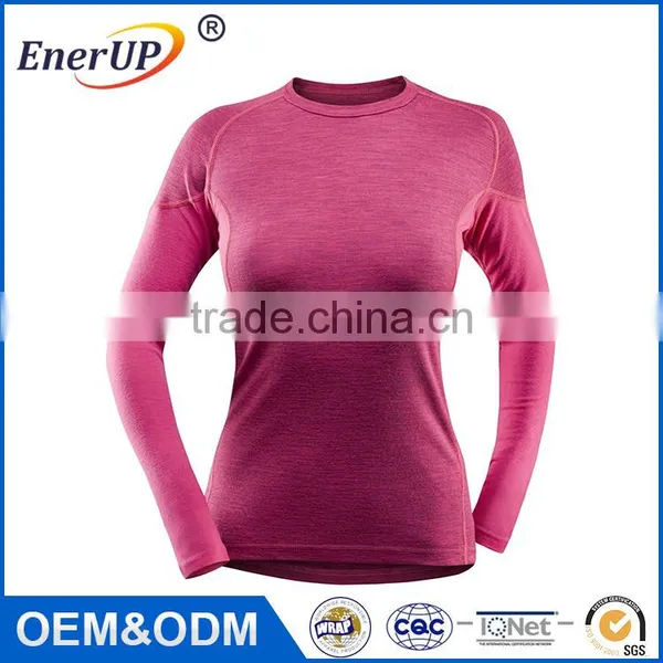 Antibacterial Comfortable Long Sleeve Running Sports Wear Apparel Woman T Shirts Gym Wear photo-4