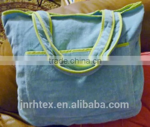 Custom Cotton Tote Beach Towel Bag and Velour Printing Towels photo-4