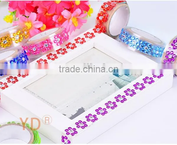 1.5cm*1m Floral Bling Rhinestone Deco Tape for Craft Decoration photo-4
