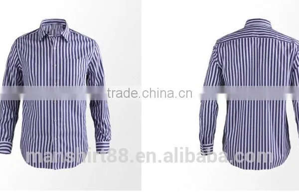 100% Cotton Long Sleeve Stripe Pattern Business Men Shirt photo-2