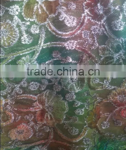 Polyester Spandex Fabric Burnout Printed Korean Velvet 2017 photo-5