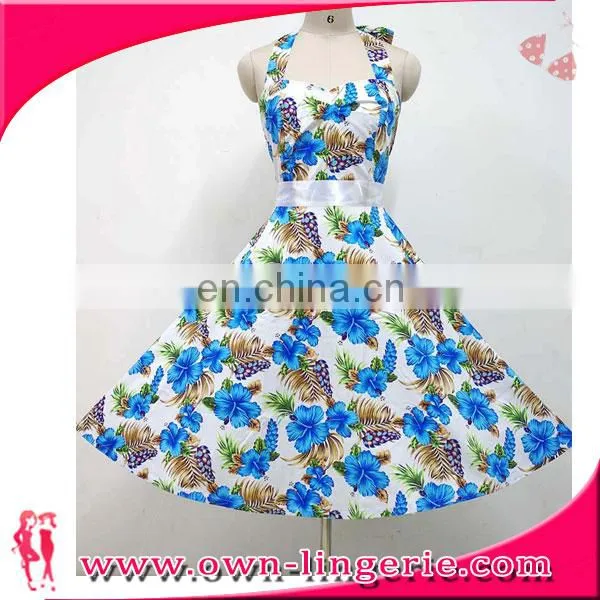 50s Vintage Dress Old Fashion Style Floral Design Womens Retro Rockabilly Dress photo-2