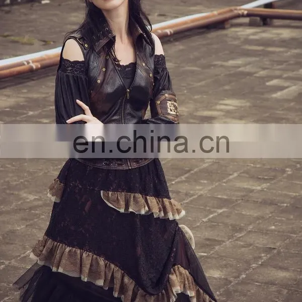Steampunk Postapocalyptic Long Layered Skirt photo-4