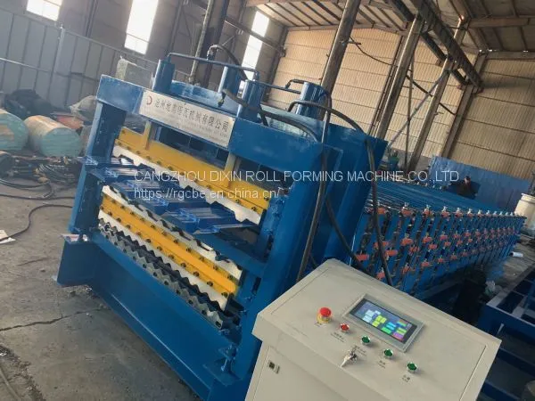 Three Layers Galvanized Color Steel Sheet Roll Forming Machine photo-4