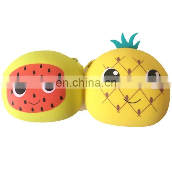 Creative Strawberry Key Coin Bag Custom Emoji Logo Printing Women Wallet Fashion Zip Silicon Purse photo-7