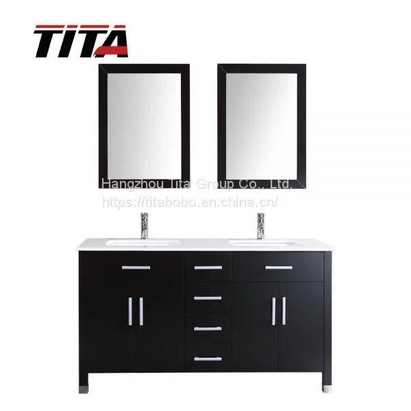 Commercial Marble Washroom Wooden Vanity T9131