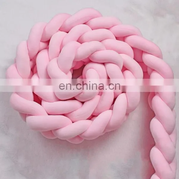 Wholesale Baby Safe Bumper Knot Pillow Mixed Colors Chunky Knit Baby Bedding Cradle Bumper photo-3