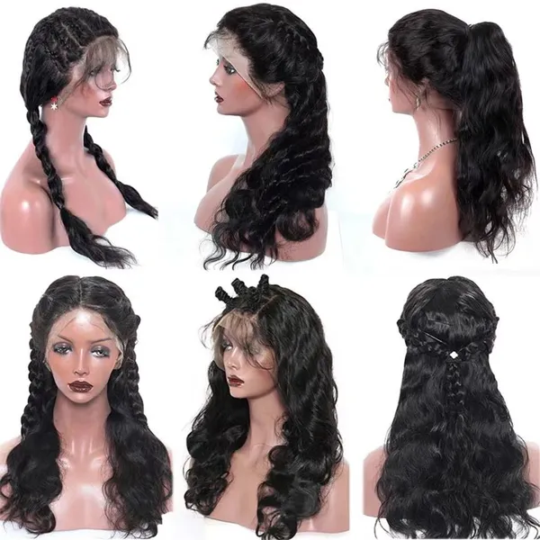 KHH Glueless Long Pretty Pre Plucked Cheap Swiss Virgin Hair Woman Body Wave Brazilian Human Lace Front Hair Wig photo-5