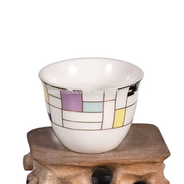12pcs Cawa Cups Ceramic Arabic Coffee Cups New Bone China Cawa Cups With Color Box photo-4