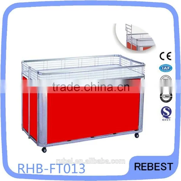 Supermarket folding promotion table with wheels