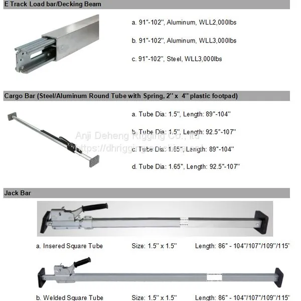 Wholesale Adjustable Aluminum Shoring Beam Steel Load Bar Stabilizer Cargo Bar photo-5