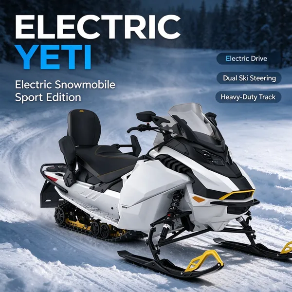 ELECTRIC Snowmobile Snow Scooter Off Road Winter Track Vehicle Gas Powered ATV for Snow Adventure Use