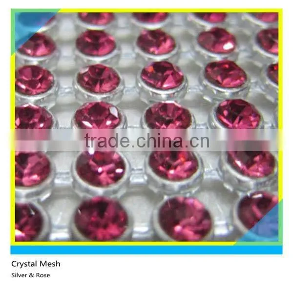 Hotfix Strass Mesh Ss6 2mm AB Crystal Silver Aluminum Metal Mesh 32x120cm Roll photo-3