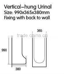 Sanitary White Bathroom Made in China Vertical-hung Urinal photo-3
