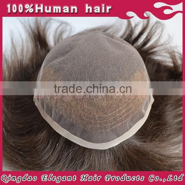 Qingdao Factory Bleached Knots 100% Human Hair Swiss Lace Toupee photo-5