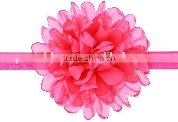 2016 New Style Girl Big Flower Headband Girls Chiffon Flower Hair Band Hair Flower Kids Large Flower Headband Wh-1749 photo-2