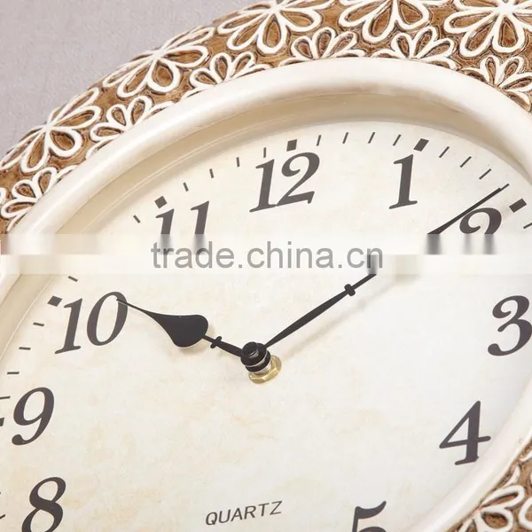 Quartz Analog Home Decor Resin Flower Wall Clock Sweep Movement photo-3