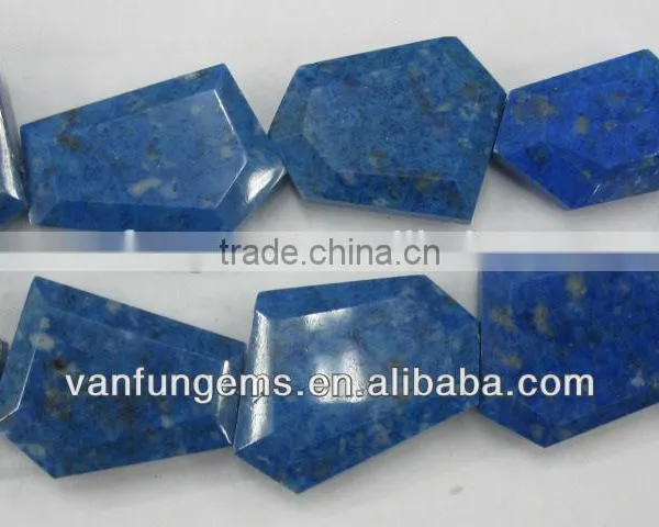 Wholesale Flat Faceted Tumbled Lapis Fashion Beads in Different Size photo-2