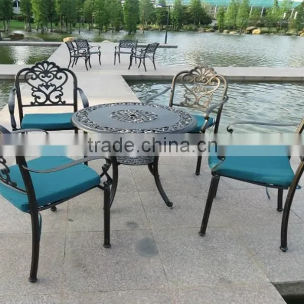American French Style Cast Iron Metal Aluminum Dining Garden Chair photo-4
