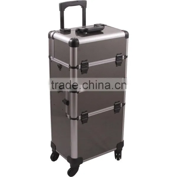 4-Wheel 2-in-1 Rolling Makeup Case With Easy-Slide and Extendable Trays, Includes Removable Tray and Extra Lid, 31-Inch, Smooth photo-4