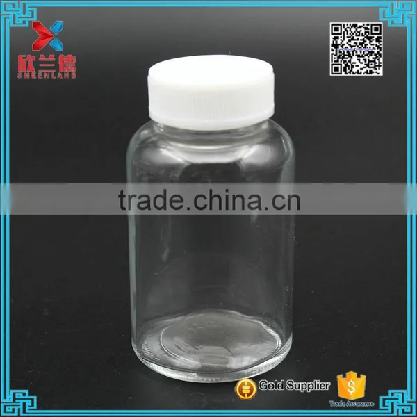 Clear Round Medicinal Alcohol Glass Bottle With White Cap130ml photo-2