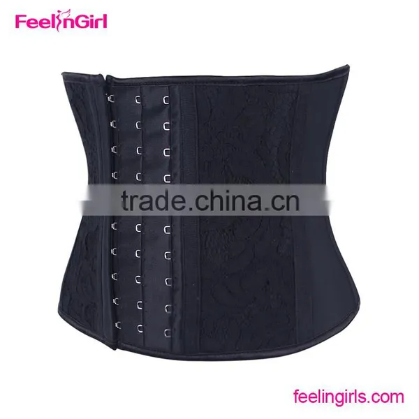 Lace 3 Rows Hooks Steel Boned Shaping Waist Cincher Corset photo-2