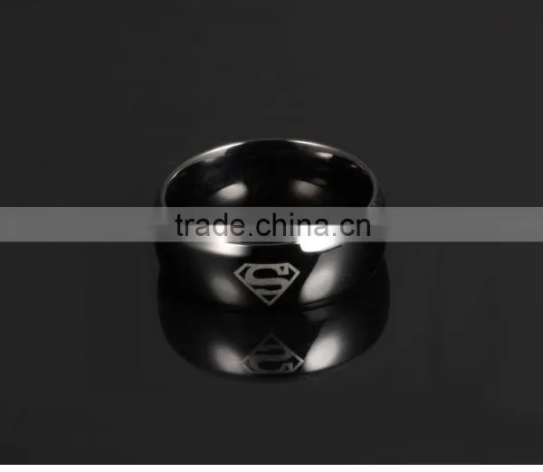 OEM Service Wholesale 316L Stainless Steel 18K Gold Plated Superman Wedding Rings photo-4