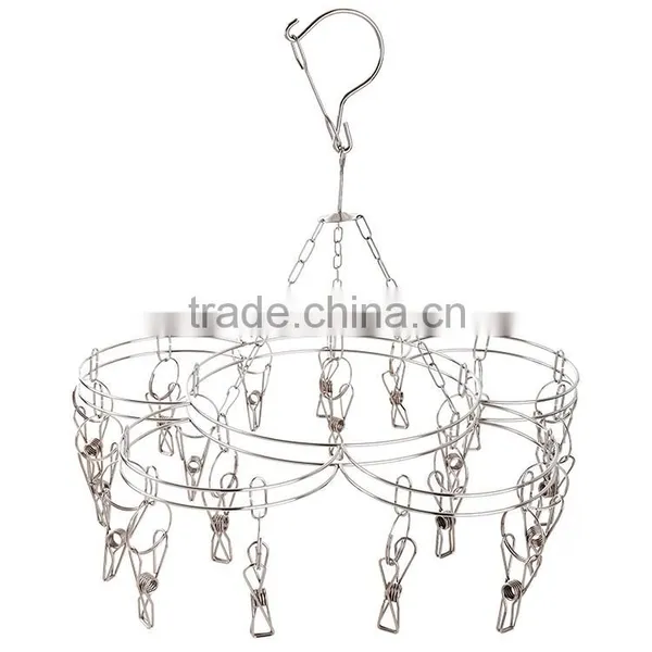 China Supplier Laundry Products Stainless Steel Sock Hanger With 20clips photo-2